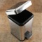 Square Chrome Waste Bin With Pedal